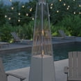 thumbnail image 4 of Merrick Lane Stainless Steel Pyramid Shape Portable Outdoor Patio Heater - 7.5 Feet Tall in Silver, 4 of 15