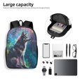 thumbnail image 4 of Disketp Colorful Plant Wolf School Backpack, Lightweight Basic Middle School Bookbags 17 Inch Casual Daypack for Student College, Travel or Outdoor, 4 of 6