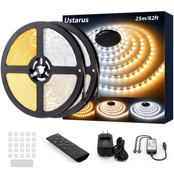 Tira de luces LED Ustarus 25 m 24 V regulable 3000 K-6000 K