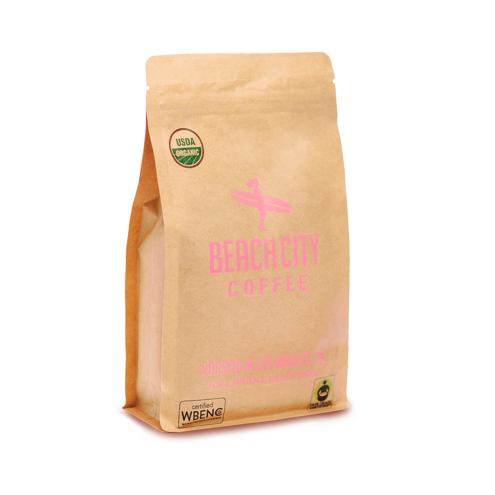 Beach City Coffee, Surfer Girl Blend, Fair Trade Organic, Whole Bean Coffee, Medium Roast