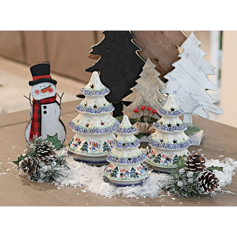 Blue Rose Polish Pottery 513 Ceramika Artystyczna Medium Christmas