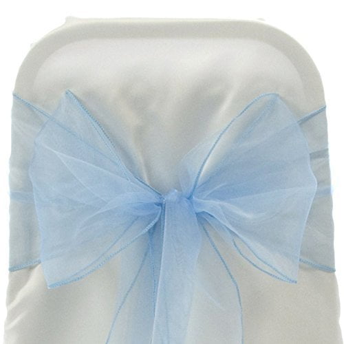 Homeford Organza Chair Bows Sash Light Blue 9 Inch By 10 Feet Tie Into A Bow To Decorate Your Chairs For Use With Our Chair Covers Or Lay Flat
