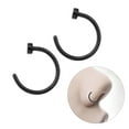thumbnail image 2 of 2 pcs Unisex Surgical Titanium Steel Open Nose Ring Nose Piercing Stud 6mm (Black), 2 of 6