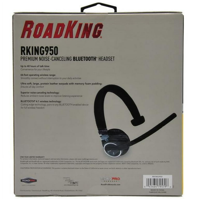 RoadKing RKING950 Premium Noise Canceling Bluetooth Headset