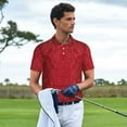thumbnail image 4 of Daiia Vintage Burgundy Pattern Men’s Polo Shirts,Solid Deck Shirt,Classic Fit, Breathable Cotton Polo for Casual and Sport Wear-X-Large, 4 of 7