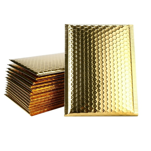 Hilingoto-12.6X12.6X2 inch-Waterproof Bubble Courier Bag Aluminized Film 15*13+4cm (50Pc)-Bubble Mailers Padded Envelopes Lined Poly Mailer Self Seal Aluminizer 50Pcs-A