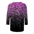 thumbnail image 4 of Sakmal Womens Tops&nbsp; Under $5 Pink 3/4 Sleeve Sequin Print Crew Neck T-Shirts Womens Shirts for Summer, 4 of 5