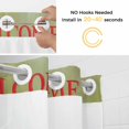 thumbnail image 3 of No Hook Shower Curtain with Snap in Liner, Welcome Words Red Flower Waterproof Fabric Bathroom Curtain Mesh Top Window, Retro Floral on Green Shower Curtains 72x84in, 3 of 9