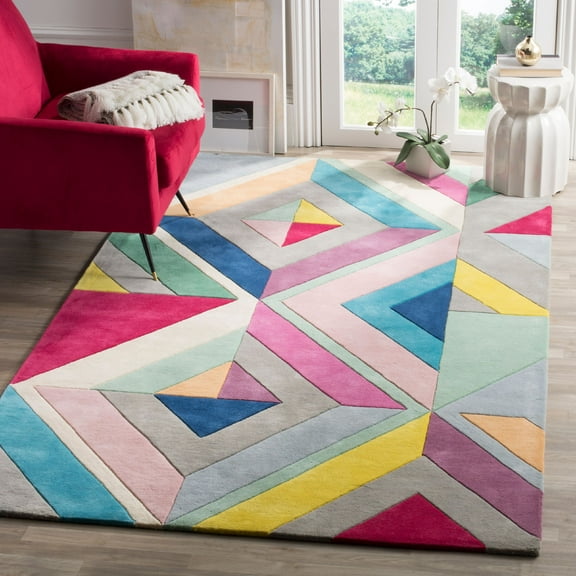 SAFAVIEH Fifth Avenue Weldon Geometric Area Rug, Grey/Multi, 4' x 6'