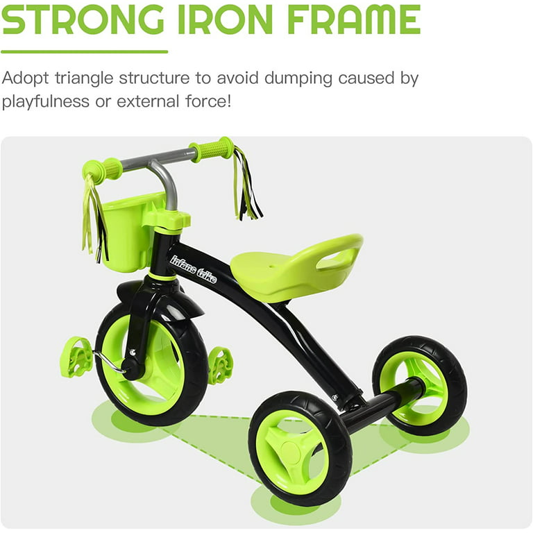 Italtrike - Tricycle with basket - Green