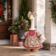 thumbnail image 2 of ICQOVD Christmas Plaid Lace Porch Goose Costume Set,Holiday Dress Outfit for Goose Statue,Outdoor Yard Garden Decor, 2 of 9