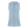 thumbnail image 6 of QUINDOS Tank Tops for Women 2025 Yoga Sky Blue Sleeveless Summer V Neck Sexy Casual Tops Regular Printing Sleeveless Vest Tops Camisoles for Women 2025, 6 of 9