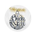 thumbnail image 2 of SIDONKU 60 inch Round Beach Towel Blanket Christmas Ball BUON Natale Italian Lettering Spruce Tree Branches Travel Circle Circular Towels Mat Tapestry Beach Throw, 2 of 2