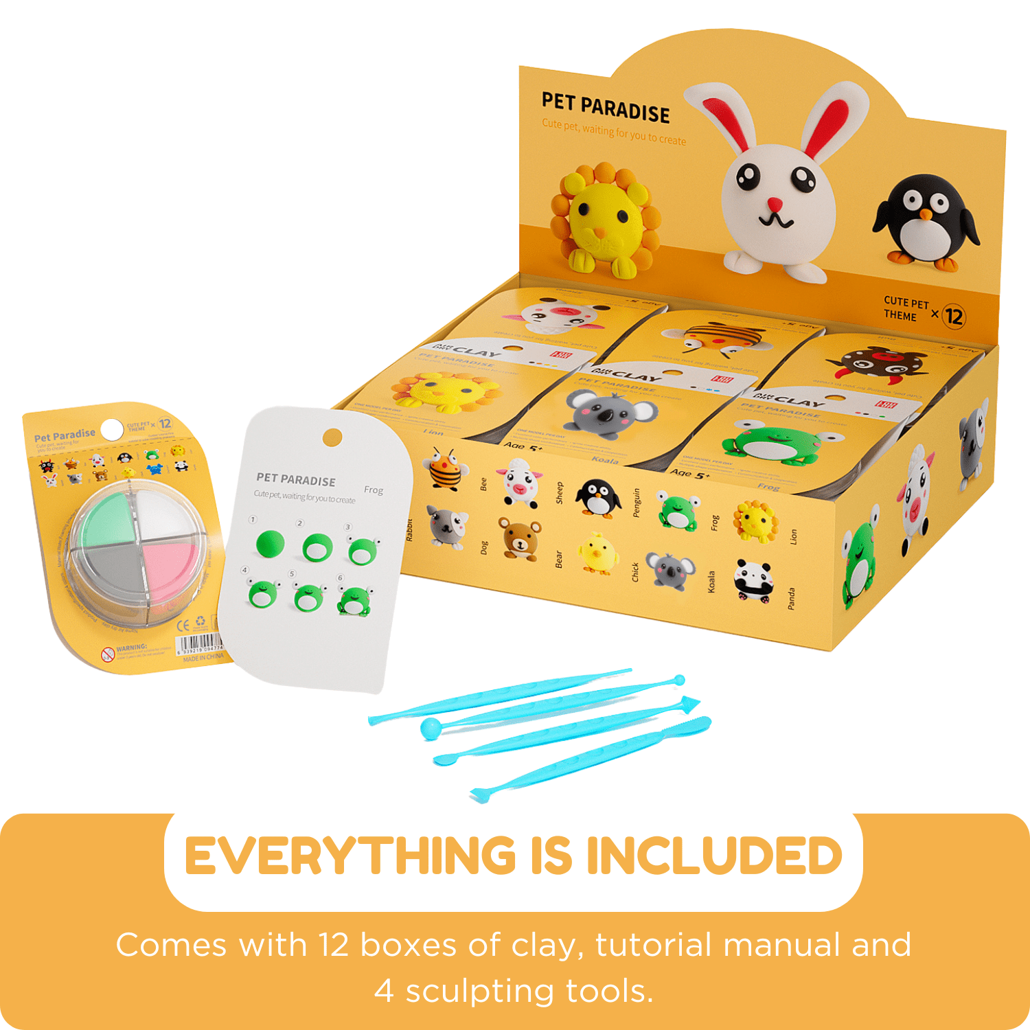 Air Dry Clay Kits - Modeling Clay for Kids, Ultra Light & Soft, Safe & Non-Toxic, DIY Air Dry Clay Kit with Sculpting Tools and Tutorials, Creatible Art Crafts Toys Gifts for Boys Girls