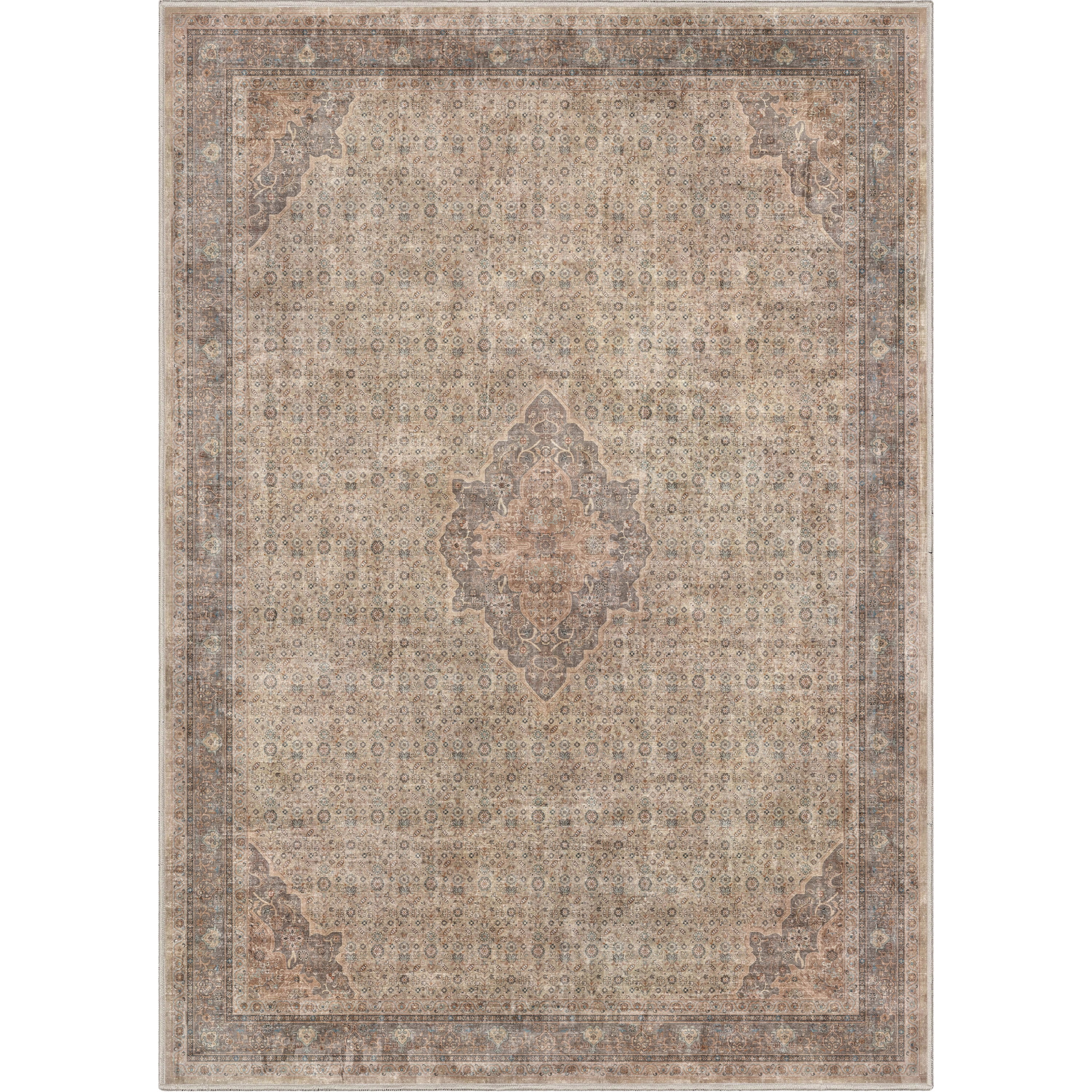 Well Woven Asha Lilith Vintage Oriental Beige Brown 5'3" x 7'3" Area Rug