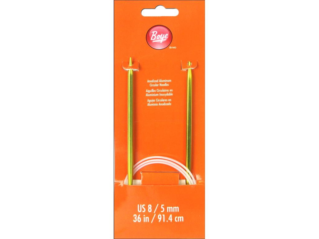 Boye Single Point Aluminum Knitting Needles 14/"-size 8//5mm