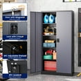 thumbnail image 5 of AUHUP 71" Metal Cabinet with 4 Adjustable Shelves, Garage Storage Cabinets with Locking Doors,Tool Storage Cabinet for Home Office,Warehouse,Workshop(Black Gray), 5 of 8