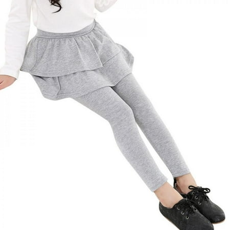 

Popvcly Cute Kid Girl Ruffle Tutu Skirt Elastic Culottes Leggings Pants Gray XL