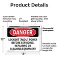 thumbnail image 2 of (2 Pack) Lockout Tagout Power Servicing Repairing OSHA Danger Sign 18 Inch X 12 Inch Plastic Sign, Weather Resistant, UV Protected for Workplace, Business, and Construction Site, Made, 2 of 8
