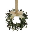 thumbnail image 3 of 1PC Mini Wreaths for Cabinet, Flocked Mistletoe Wreath with Bow, Artificial Berries Pinecones for Holiday Kitchen Cabinet Window Chair Decor, 3 of 7