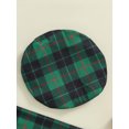 thumbnail image 5 of Wallarenear Little Girls Christmas Red Plaid Lapel Crop Coat Pleated Mini Skirt Beret Hat, 5 of 6