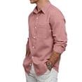 thumbnail image 3 of Clossjun Mens Long Sleeve Button Down Shirts Casual Collared Untucked Shirt Pocket Summer Lightweight T Shirts, 3 of 6