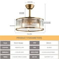 thumbnail image 5 of Denest 18inch Farmhouse Caged Ceiling Fan Light Gold With Remote Control For Kitchen Island, 5 of 24