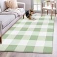 thumbnail image 2 of Sage Green Plaid 3'x5' Washable Rug, Spring Farmhouse Buffalo Checkered Non-Slip Area Rugs for Entryway Kitchen Classroom, Dorm Throw Carpet, Low Pile Soft Indoor Floor Mat, 2 of 9