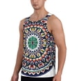 thumbnail image 2 of Pofeuu Colorful With Blue Oriental Print Men's Workout Tank Tops Sleeveless Muscle Gym Shirt Quick Dry-3X-Large, 2 of 7