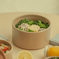 thumbnail image 5 of 6 Set FIKA One Kitchen Ceramic Round Food Container Set with Glass Lid, Porcelain Prep, Mixing & Serving Bowls, Microwave, Oven & Dishwasher Safe Storage, Home Deco Canister (600ml / 0.63qt / 20oz), 5 of 14