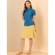 thumbnail image 2 of Blusa de Algodón Allegra K con Volantes y Cuello Vuelto Azul Verde XS, 2 of 6