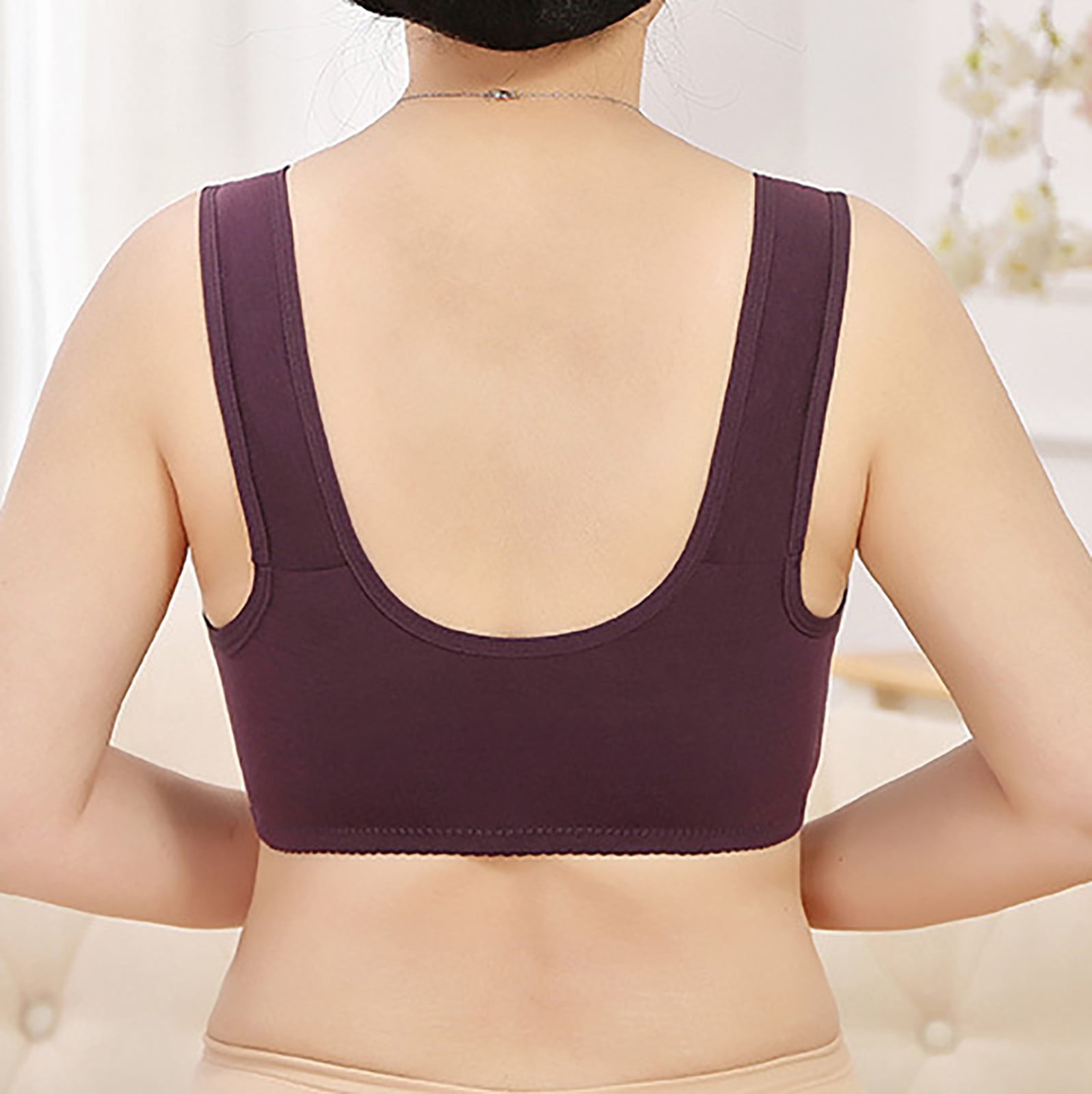 Attine Front Snap Bras for Older Women, Front Button Bras for Women  Wireless Underwire Bra Closure Shaping Bras Comfortable Breathable Coverage  Brassiere Bra Convenient Front Button at  Women's Clothing store