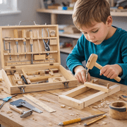 Homeware Kids Tool Set with Wood Carry Case, 16 Pieces, Ages 8 and Up