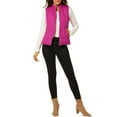 thumbnail image 2 of INSPIRE CHIC Women's Outerwear Vests Stand Collar Padded Gilet Zip Vest L Fuchsia, 2 of 6