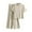 Beige, variant on 2 Piece Knitted Lounge Sets for Women Full Zip Short Sleeve Sweater and Wide Leg Pants 2025 Sweatsuit Travel Outfits