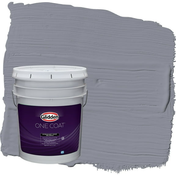 Glidden One Coat Flannel Pajamas / Grey Satin Exterior Paint with Primer, 5 Gallon
