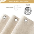 thumbnail image 5 of CAILDANL Linen Shower Curtain Beige Boho Farmhouse Shower Curtains for Bathroom Natural Cloth Cotton Fabric Liner Cream 72 x 72 Inch Modern, 5 of 6