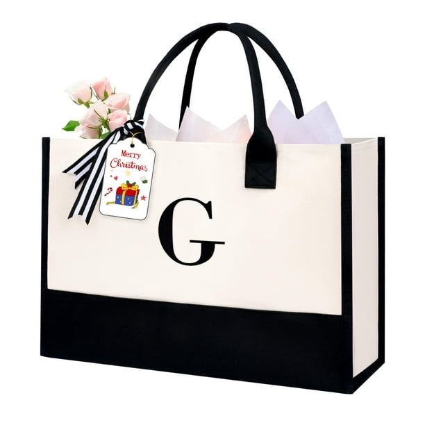 Bolsa Tote BAGAIL Inicial Personalizada Regalos de Cumpleaños Marfil