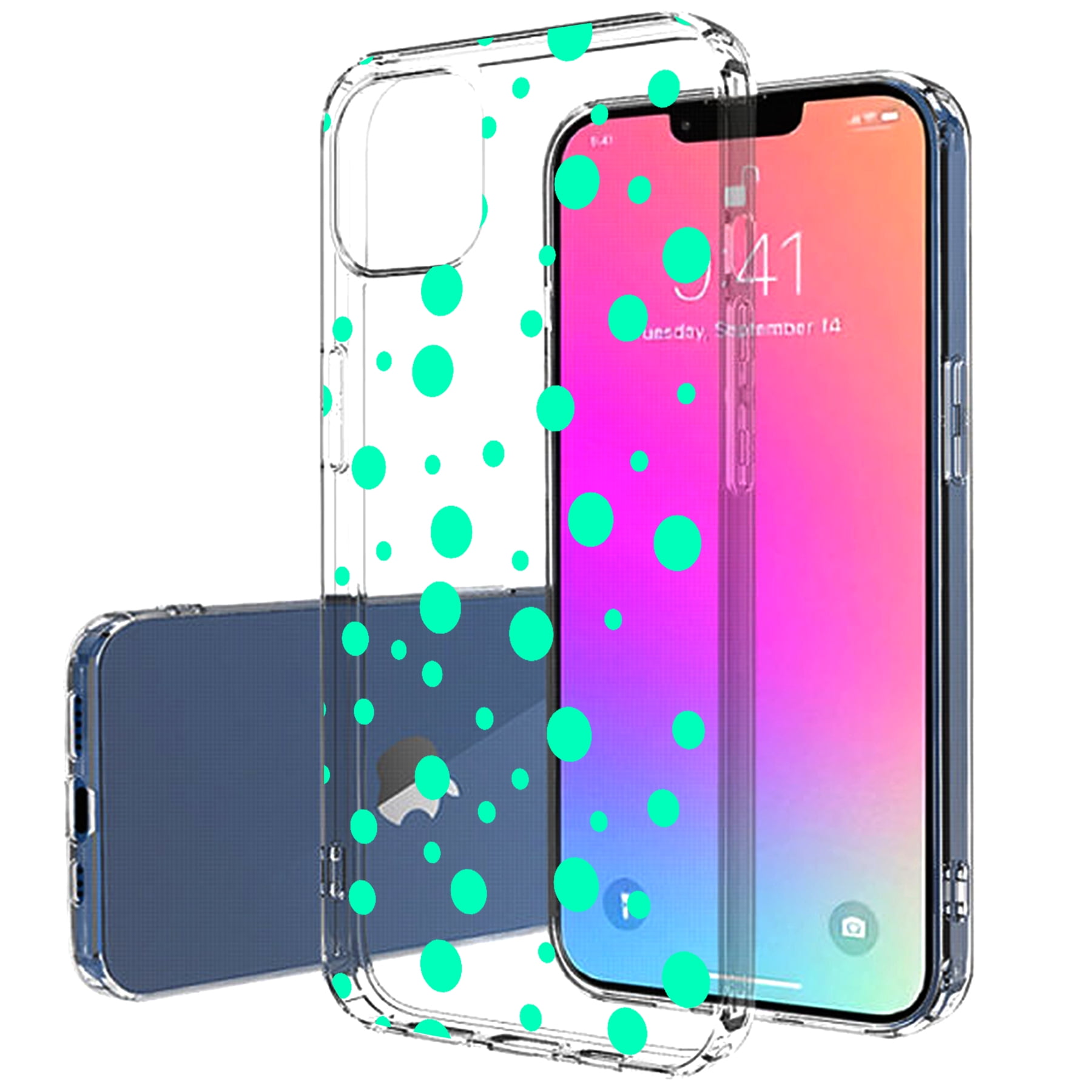 Flexible Light Weight TalkingCase Slim Case for Apple iPhone 13 Pro Color Polka Dots Print Soft,Anti-Scratch,USA Thin Gel Tpu Cover