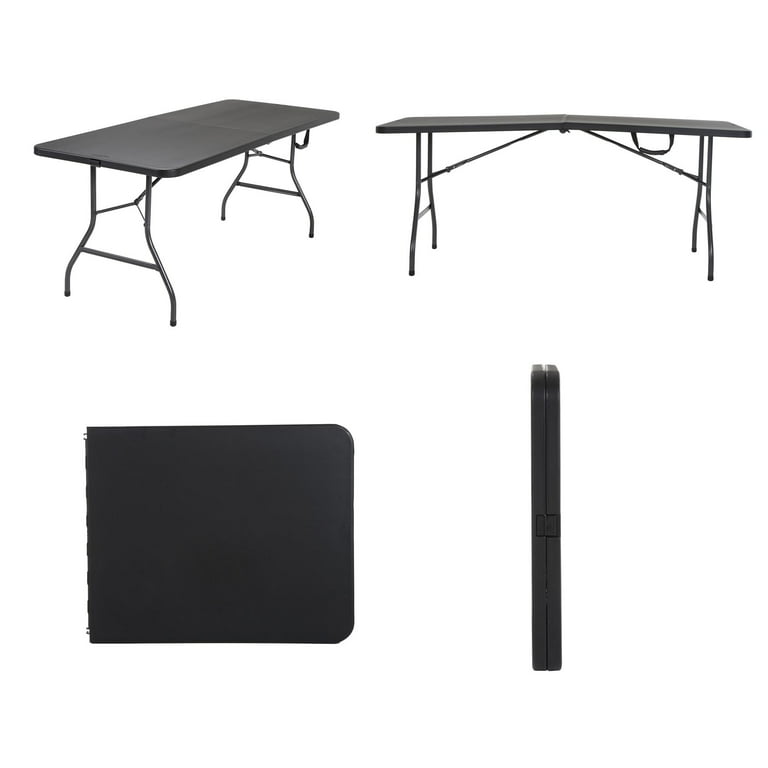 Cosco Heavy-Duty 6 Foot Centerfold Foldable Table, Black Cosco Heavy-Duty 6 Foot Centerfold Foldable Table, Black