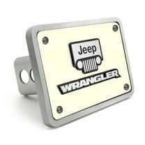 iPick Image for Jeep Wrangler 3D Logo Glow in the Dark Luminescent Billet Aluminum 2 inch Tow Hitch Cover, Official Licensed