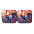 thumbnail image 7 of Xecao Rooster Oil Painting for Foldable Car Sun Shades (2-Pack) offer sun protection with an easy-fold design for convenient windshield shading., 7 of 7