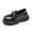 Black 003, variant on FLMEI Toddler Baby Girls Princess Shoes Spring Flats Single Shoes Wedding Dress Shoes Girls Black Small Leather Shoes for Little Big Kid