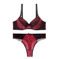 thumbnail image 1 of Gibobby Lencería mujer erótica Conjunto De Lencería Erótica Ropa Interior Sexy para Mujeres Encaje Mujeres Lencería Cuello en V Ropa de Dormir(Rojo, A), 1 of 3