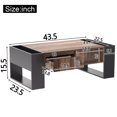 thumbnail image 2 of Table Basse en Bois avec Rangement, Table Basse Brune de 43,5 Pouces avec 1 Tiroir et Espace de Rangement Ouvert, Table Centrale Milieu du Siècle pour Salon, 2 of 6