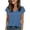 Blue, variant on Going Out Tops For Women Casual Fashion Solid Color Short-Sleeve V-Neck Top S-XL