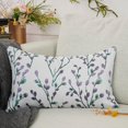 thumbnail image 2 of Classical Embroidery Jacquard Purple Square Decorative Throw Pillow Case Cushion Cover,12x20 inch, 2 of 6