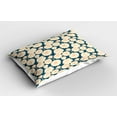 thumbnail image 2 of Ambesonne Aster Pillow Sham 2 Pack, Japanese Style Flower, 30"x20", Cream Dark Teal Rust, 2 of 3