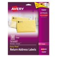 thumbnail image 1 of Etiquetas de dirección de devolución Avery® Easy Peel - 2/3"" de ancho x 1 3/4"" de largo - Adhesivo permanente - Rectángulo - Láser - Transparente - Película - 60 / Hoja - 10 Hojas en total - 600 Eti, 1 of 5