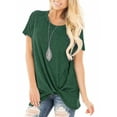 thumbnail image 4 of FAMITION Casual Cute Short Sleeve T Shirts for Women Summer Twist Knotted Blouse Tunic Tops, 4 of 8